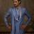 Blue embroidered georgette kurta pajama