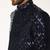 Blue embroidered crepe bandhgala suit