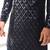 Blue embroidered crepe bandhgala suit