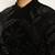 Black embroidered faux cotton bandhgala suit