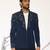 Blue embroidered cotton silk jacket