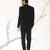 Black embroidered faux cotton tuxedo