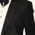 Black embroidered faux cotton tuxedo