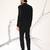 Black embroidered faux cotton tuxedo