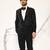 Black embroidered faux cotton tuxedo