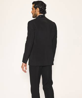 Black embroidered faux cotton tuxedo 2