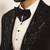 Black embroidered faux cotton tuxedo