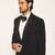 Black embroidered faux cotton tuxedo