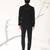 Black embroidered woolen blend tuxedo
