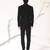 Black embroidered faux cotton tuxedo