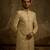 White embroidered silk sherwani