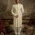 White embroidered silk sherwani