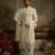 White embroidered silk sherwani