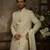 White embroidered silk sherwani