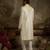 White embroidered silk sherwani