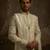 White embroidered silk sherwani