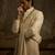 Gold embroidered silk sherwani