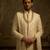 Gold embroidered silk sherwani