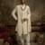 White embroidered silk sherwani