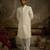 White embroidered silk sherwani