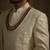 White embroidered silk sherwani