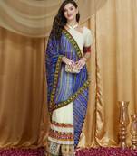 Riva enterprise women's designer kutchi embroidery georgette saree with blouse