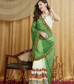 Riva enterprise women's designer kutchi embroidery georgette saree with blouse