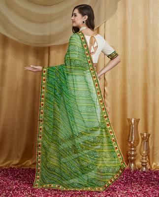 Riva enterprise women's designer kutchi embroidery georgette saree with blouse 2