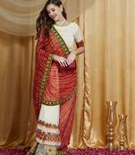 Riva enterprise women's designer kutchi embroidery georgette saree with blouse