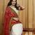 red Kutchi Embroidery Georgette Saree With Blouse