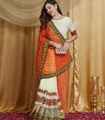 Riva enterprise women's designer kutchi embroidery georgette saree with blouse