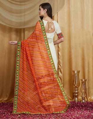 Riva enterprise women's designer kutchi embroidery georgette saree with blouse 2
