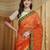 orange Kutchi Embroidery Georgette Saree With Blouse