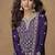 Purple chinon silk embroidered sharara suit