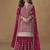 Rani pink chinon silk embroidered sharara suit