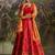 Elegant Red Silk Semi-Stitched Lehenga with Organza Dupatta.