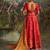 Elegant Red Silk Semi-Stitched Lehenga with Organza Dupatta.