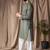 Mehandi green color blended linen weaved kurta for festive