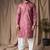 Mauve color blended linen weaved kurta for festive