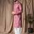 Mauve color blended linen weaved kurta for festive