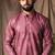 Mauve color blended linen weaved kurta for festive