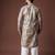 Grey color blended linen weaved kurta for festive