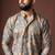 Grey color blended linen weaved kurta for festive