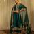 Green embroidered chanderi silk kurta set
