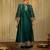 Green embroidered chanderi silk kurta set