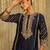 Blue embroidered chanderi silk kurta set