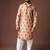Orangish brown color blended linen weaved kurta for festive