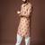 Orangish brown color blended linen weaved kurta for festive