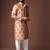 Orangish brown color blended linen weaved kurta for festive