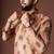 Orangish brown color blended linen weaved kurta for festive
